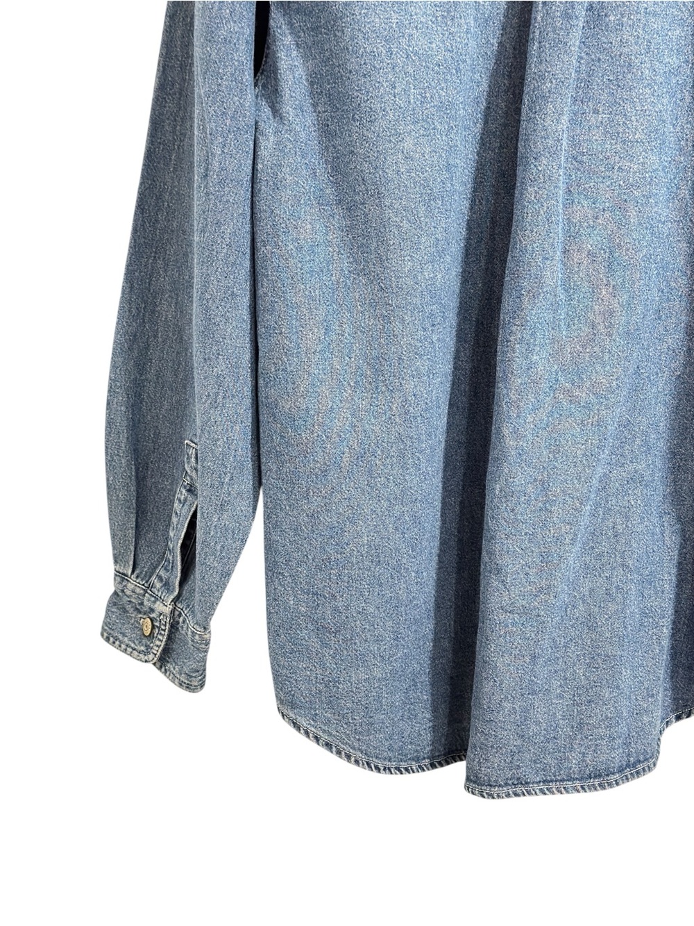 Newton Trading Co. Denim Button Front Shirt Medium Wash Chambray  Size M - Picture 7 of 11